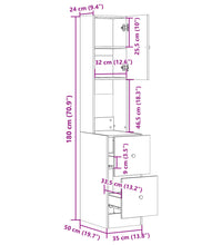 Küchenschrank Sonoma-Eiche 35x50x180 cm Holzwerkstoff
