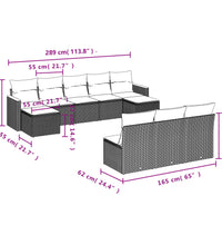 10-tlg. Garten-Sofagarnitur mit Kissen Beige Poly Rattan