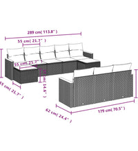 10-tlg. Garten-Sofagarnitur mit Kissen Beige Poly Rattan