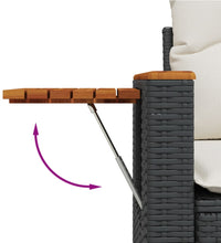 10-tlg. Garten-Sofagarnitur mit Kissen Schwarz Poly Rattan