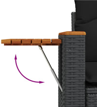 10-tlg. Garten-Sofagarnitur mit Kissen Schwarz Poly Rattan