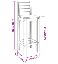 Barstühle 2 Stk. Massivholz Kiefer