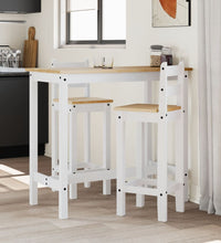 Barstühle 2 Stk. Weiß Massivholz Kiefer