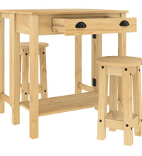 3-tlg. Bar-Set Massivholz Kiefer