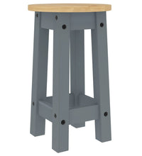 Barhocker 2 Stk. Grau Massivholz Kiefer