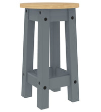 Barhocker 2 Stk. Grau Massivholz Kiefer