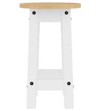 Barhocker 2 Stk. Weiß Massivholz Kiefer