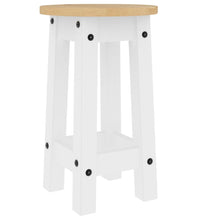 Barhocker 2 Stk. Weiß Massivholz Kiefer