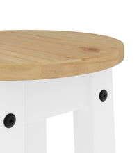 Barhocker 2 Stk. Weiß Massivholz Kiefer