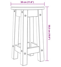 Barhocker 2 Stk. Weiß Massivholz Kiefer