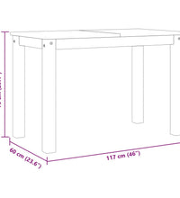 Esstisch Panama Grau 117x60x75 cm Massivholz Kiefer