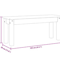 Essbank Panama Weiß 105x30x45 cm Massivholz Kiefer