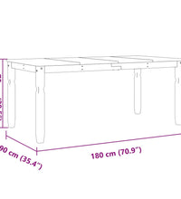 Esstisch Corona Grau 180x90x75 cm Massivholz Kiefer