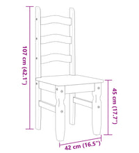 Essstühle 2 Stk. Corona Grau 42x47x107 cm Massivholz Kiefer