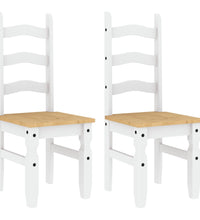 Essstühle 2 Stk. Corona Weiß 42x47x107 cm Massivholz Kiefer