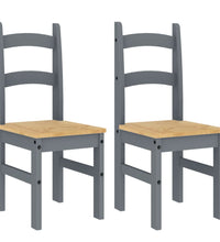 Essstühle 2 Stk. Grau 40x46x99 cm Massivholz Kiefer
