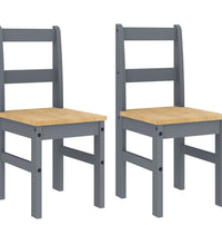 Essstühle 2 Stk. Panama Grau 40x46x90 cm Massivholz Kiefer