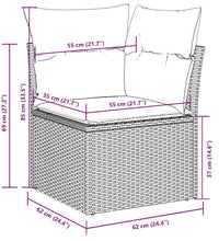 11-tlg. Garten-Sofagarnitur mit Kissen Schwarz Poly Rattan