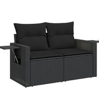 4-tlg. Garten-Sofagarnitur mit Kissen Schwarz Poly Rattan