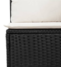 4-tlg. Garten-Sofagarnitur mit Kissen Schwarz Poly Rattan