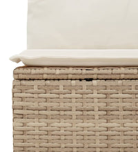 7-tlg. Garten-Sofagarnitur mit Kissen Beige Poly Rattan