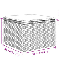 7-tlg. Garten-Sofagarnitur mit Kissen Grau Poly Rattan