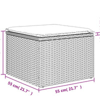 8-tlg. Garten-Sofagarnitur mit Kissen Schwarz Poly Rattan