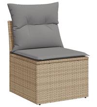 8-tlg. Garten-Sofagarnitur mit Kissen Beige Poly Rattan