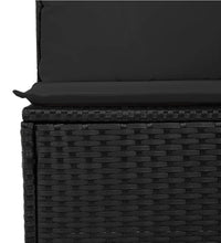 9-tlg. Garten-Sofagarnitur mit Kissen Schwarz Poly Rattan