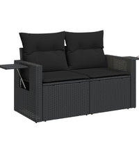 5-tlg. Garten-Sofagarnitur mit Kissen Schwarz Poly Rattan