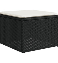 5-tlg. Garten-Sofagarnitur mit Kissen Schwarz Poly Rattan