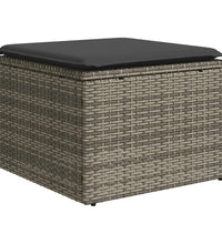 5-tlg. Garten-Sofagarnitur mit Kissen Grau Poly Rattan