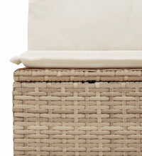 6-tlg. Garten-Sofagarnitur mit Kissen Beige Poly Rattan