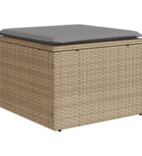 6-tlg. Garten-Sofagarnitur mit Kissen Beige Poly Rattan