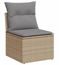 6-tlg. Garten-Sofagarnitur mit Kissen Beige Poly Rattan