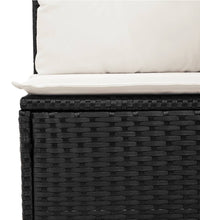 7-tlg. Garten-Sofagarnitur mit Kissen Schwarz Poly Rattan