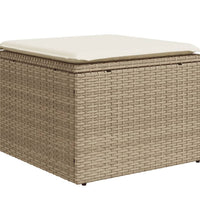 7-tlg. Garten-Sofagarnitur mit Kissen Beige Poly Rattan