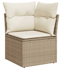 8-tlg. Garten-Sofagarnitur mit Kissen Beige Poly Rattan