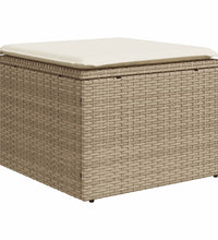 8-tlg. Garten-Sofagarnitur mit Kissen Beige Poly Rattan