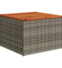 11-tlg. Garten-Sofagarnitur mit Kissen Grau Poly Rattan