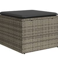 11-tlg. Garten-Sofagarnitur mit Kissen Schwarz Poly Rattan