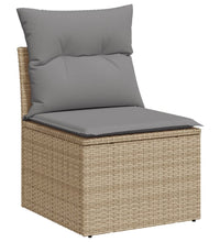 12-tlg. Garten-Sofagarnitur mit Kissen Beige Poly Rattan