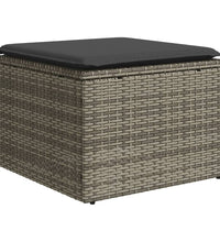 12-tlg. Garten-Sofagarnitur mit Kissen Grau Poly Rattan