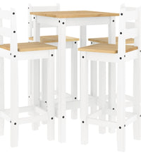 5-tlg. Bar-Set Weiß Massivholz Kiefer