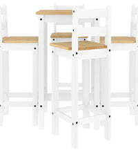 5-tlg. Bar-Set Weiß Massivholz Kiefer