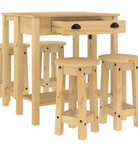 5-tlg. Bar-Set Massivholz Kiefer