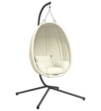 Hängesessel Ei-Design mit Ständer Beige Stoff und Stahl