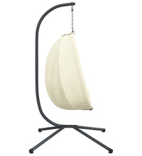 Hängesessel Ei-Design mit Ständer Beige Stoff und Stahl