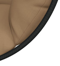 Hängesessel Ei-Design mit Ständer Taupe Rattan und Stahl