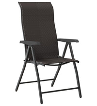 Gartenstühle 2 Stk. Klappbar Schwarz Kaffeebraun Poly Rattan